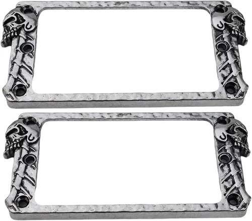 Miniatura 15 de Guyker Cubierta Humbucker plana de metal, juego de anillos de montaje para pastilla, pieza de repuesto de marco de pastillas para cuello de puente