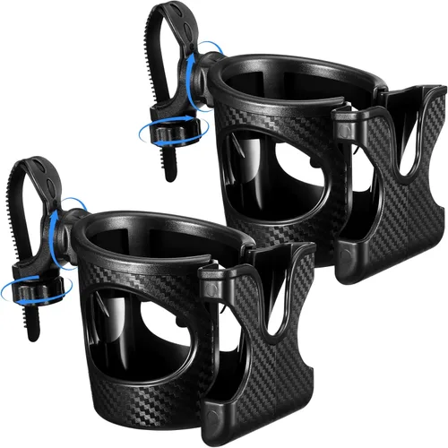 Miniatura 8 de Wonderjune 1 soporte para tazas de carrito con soporte para teléfono, accesorios ajustables 2 en 1 para reposabrazos de asiento delantero y trasero