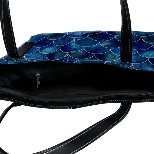 Miniatura 3 de Bolsos de mano de sirena de mar para mujer, bolsos grandes de cuero, bolso de hombro escolar
