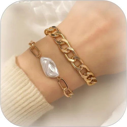 Miniatura 60 de Long tiantian Pulsera de oro gruesa para mujer, pulseras de oro delicadas, pulseras para mujer, pulseras apilables de eslabones de cadena