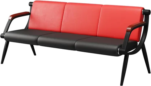 Miniatura 21 de wonline Banco de sala de espera, sillas de recepción de muebles de oficina con brazos, sillas de cuero adecuadas para clínica, aeropuerto, hospital