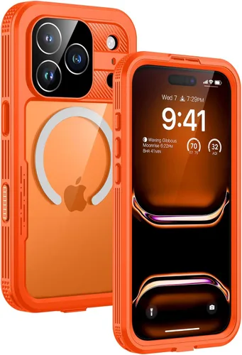Miniatura 29 de Lanhiem Funda magnética para iPhone 17 Pro Max, IP68 impermeable, a prueba de polvo, compatible con Magsafe, protector de pantalla integrado, cuerpo