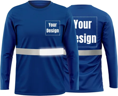 Miniatura 10 de La alta visibilidad reflexiva de las camisetas de la seguridad del logotipo de encargo Hola Vis de Verde neón