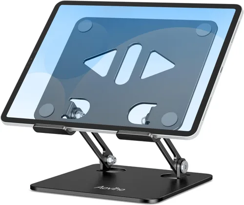 Miniatura 7 de Aoviho - Soporte para tableta portátil para escritorio, soporte de escritorio ajustable para tableta, soporte de aluminio plegable para iPad Pro