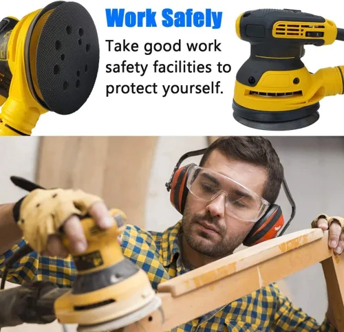 Miniatura 7 de Paquete de 2 almohadillas de lijadora de repuesto de gancho y bucle de 5 pulgadas con 8 agujeros para Dewalt DW420 DW421 DW422 DW423 DW426