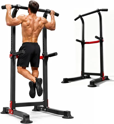 Pull Up Bar, Multifunction Power Tower Dip Bar Station Home Gym Strength Training Workout Equipment for Pull-up Push-up Dips