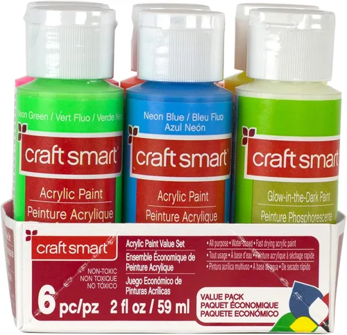 Miniatura 3 de Craft Smart - Juego de 6 pinturas acrílicas con brillo neón