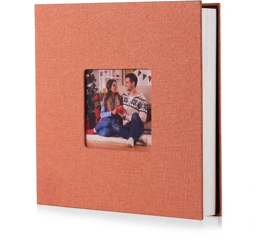 Miniatura 41 de HoneyTolly Álbum de fotos autoadhesivo para fotos de 4 x 6 imágenes, cubierta magnética de lino, 15 hojas/30 páginas en blanco para bodas Beige claro