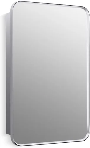 Miniatura 10 de Kohler 35573-BNL Verdera® - Espejo de gabinete de medicina enmarcado, diseño cápsula, interior espejado, gabinete de baño, estantes de vidrio