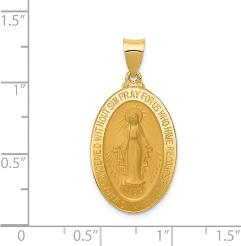 Miniatura 2 de FindingKing Colgante de medalla milagrosa de oro amarillo de 14 quilates, No aplicable, No es una piedra preciosa