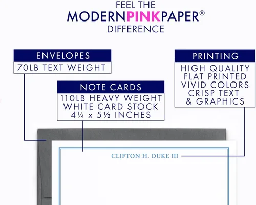 Miniatura 3 de Modern Pink Paper Juego de papelería personalizada para hombres para niños, notas de agradecimiento personalizadas para niños, tarjetas de notas