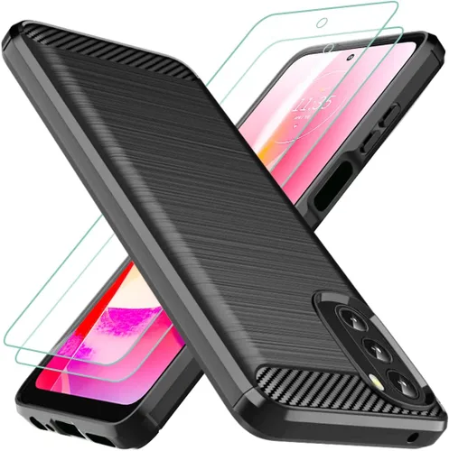 Osophter Funda para Moto G 5G 2022, Motorola G 5G 2022 con 2 protectores de pantalla de absorción de golpes, funda protectora de goma TPU flexible