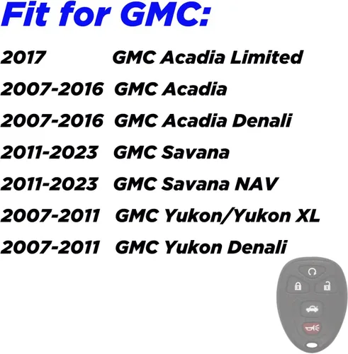 Miniatura 6 de Funda de llavero para Chevy GMC Hummer: Estuche para llavero de 5 botones para Chevy Traverse Malibu Impala Limited Monte Carlo GMC Acadia Limited