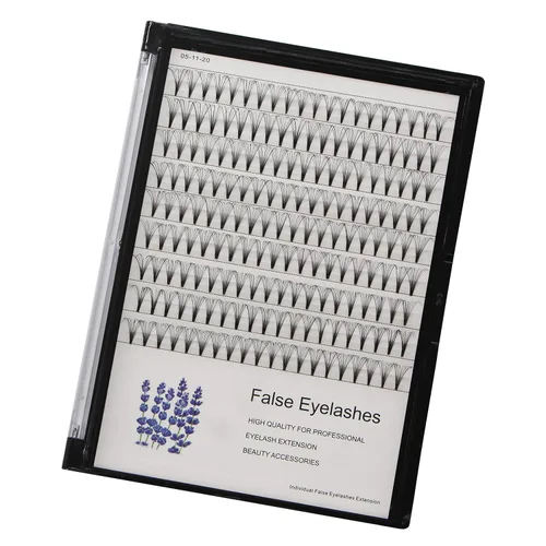 Miniatura 3 de Pestañas postizas individuales largas naturales hechas a mano 20D de tallo corto, grosor de 0.003 in, abanicos de volumen prefabricados, extensiones
