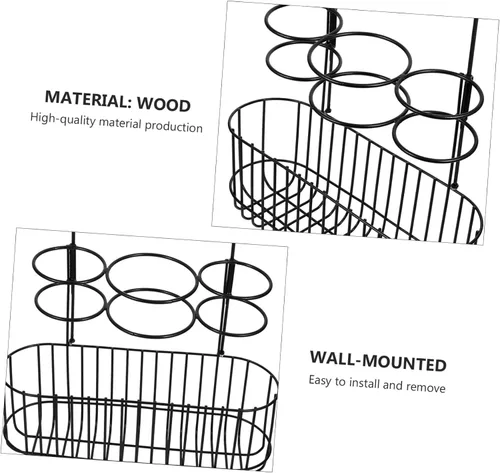 Miniatura 6 de Housoutil Soporte para secador de pelo, soporte para soplador de pelo de metal, organizador de despensa para colgar sobre la puerta, soporte