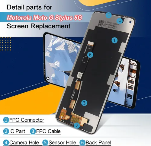 Miniatura 5 de Pantalla LCD para Motorola Moto G Stylus 5G 2021 6.8 pulgadas Reemplazo de pantalla para Motorola XT2131 XT2131DL XT2131-1 XT31-3 XT2131-4 táctil