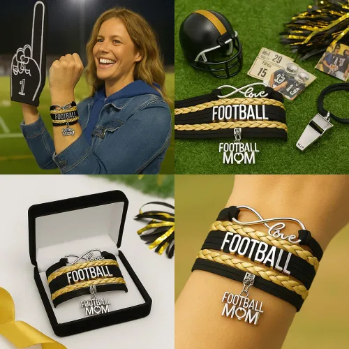 Miniatura 2 de Sportybella Pulsera de fútbol para mamá, pulsera de fútbol para mamá, pulsera de fútbol para madres de fútbol americano