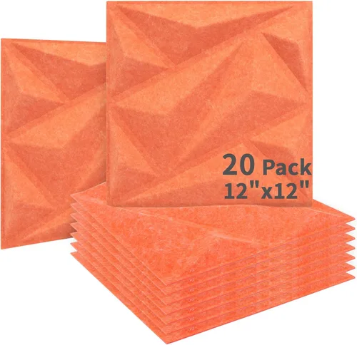 Miniatura 12 de Art3dwallpanels Paquete de 20 paneles acústicos de pared insonorizados de espuma acústica amortiguadores de sonido, absorción de sonido 3D, 12 x 12