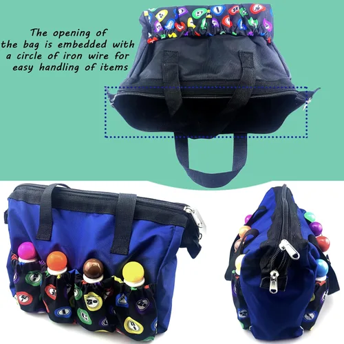 Miniatura 2 de Bolsa de Bingo Daubers con 8 bolsillos de gran capacidad, bolsa de transporte de viaje con cremallera, bolsa de maquillaje, regalo para amantes