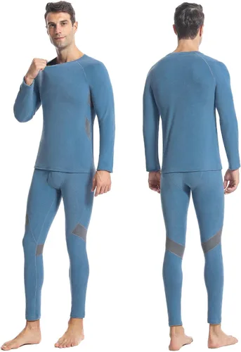 Miniatura 2 de Runhit Mens Thermal Underwear SetFleece Lined Long Johns for Men Thermal Shirts and Pants Base Layer Cold Weather Thermals
