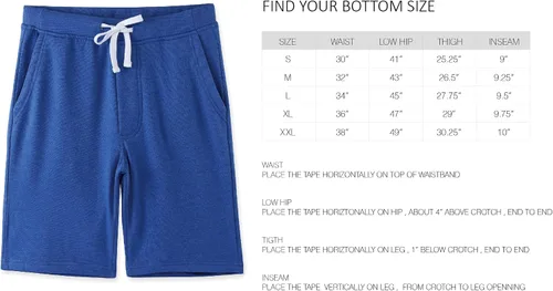 Miniatura 3 de Shorts casuales para hombre de algodón suave y elástico con forro polar y bolsillos para gimnasio