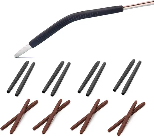 Miniatura 8 de OPUGIT Cojines para los oídos para lentes con punta final, ganchos antideslizantes de silicona para los oídos, tubo de manga, puntas de sien, 8