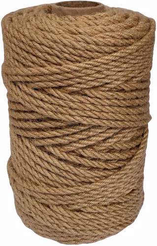 Miniatura 3 de Cuerda de yute de 0.197 in, cuerda trenzada de yute de 328 pies, cuerda de cuerda gruesa y resistente para obras de arte de bricolaje, agrupación