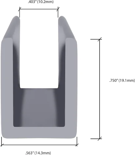 Miniatura 3 de Brixwell SDCD38GM-CCP4 Gun Metal 3/8" Canal en U Profundo para Puerta de Ducha de Panel Fijo - Muestra de 4 pulgadas