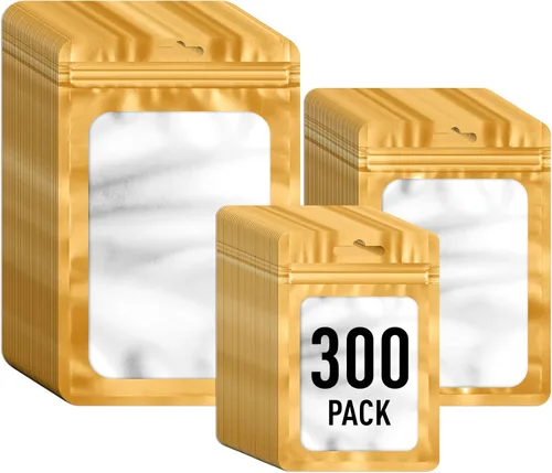 Miniatura 16 de ANZNKU 300 bolsas holográficas de Mylar resellables, bolsas resellables de 4x6 pulgadas para pequeñas empresas, bolsa de kit para resaca a prueba