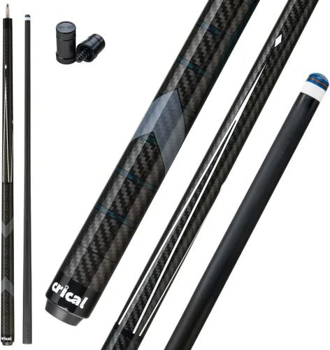 CRICAL Palo de taco de billar de fibra de carbono de 58 pulgadas, palos profesionales de baja desviación para piscina con junta de 3/8 x 8 pines y