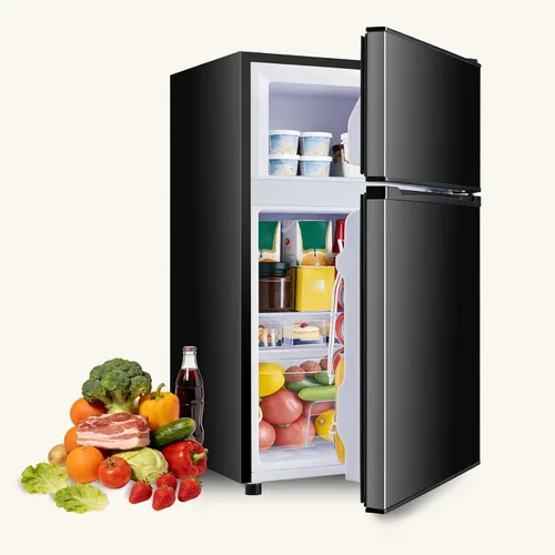 Miniatura 8 de NEWBULIG Mini refrigerador con congelador de 3.2 pies cúbicos para oficina, dormitorio, refrigerador pequeño con termostato ajustable, ahorro