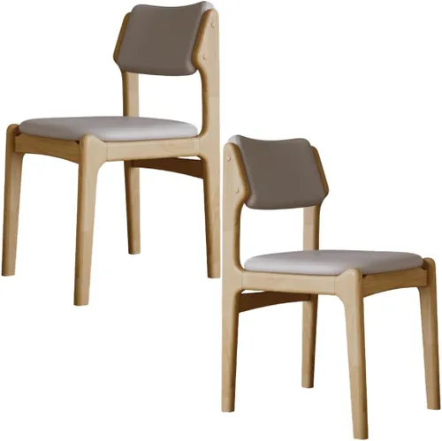 Miniatura 36 de YVYKFZD Wooden Dining Chairs Set, Leather Dining Room Chair with Back, Upholstered Kitchen Chairs, Armless Living Room Chair, for Bedroom Offices
