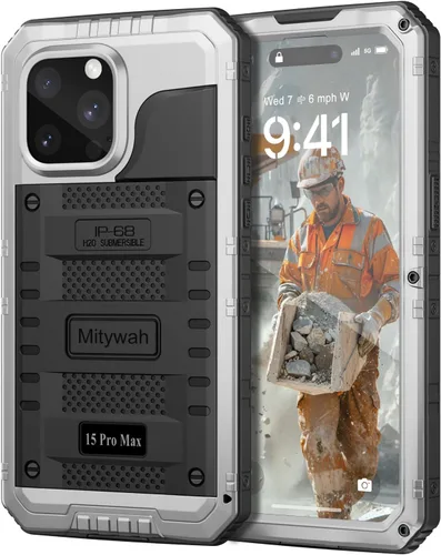 Miniatura 145 de Mitywah Funda impermeable para iPhone 7/iPhone 8 / iPhone SE 2020, funda de metal resistente de grado militar, protección de cuerpo completo