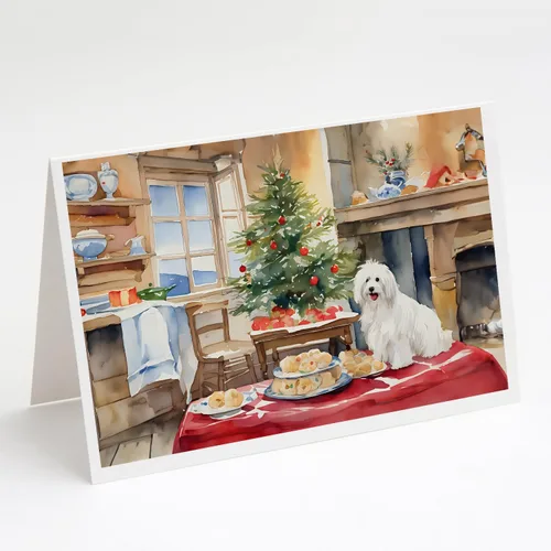 Miniatura 77 de Caroline's Treasures DAC3884GCA7P Paquete de 8 tarjetas en blanco de Navidad con galletas de husky siberiano Tarjetas de felicitación con sobres
