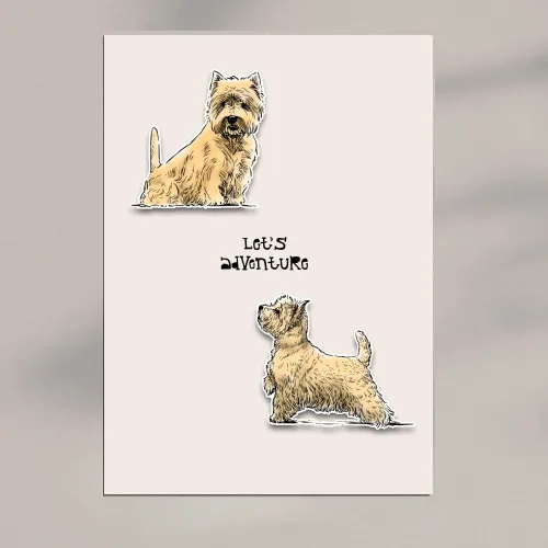 Miniatura 5 de 4 sellos transparentes para perros y troqueles para hacer tarjetas, palabras de felicitación, sellos de goma transparente, lindos perros