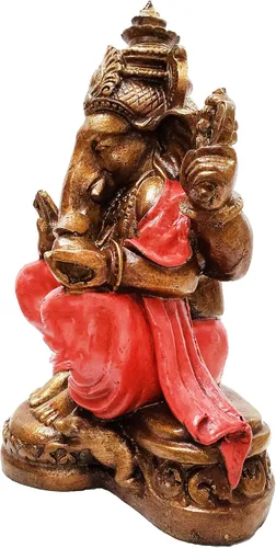 Miniatura 7 de Ganesha - Cabeza de elefante y cuerpo humano que elimina obstáculos del camino de uno, decoración de dormitorio, oficina en casa, estatua Rojo
