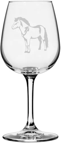 Miniatura 68 de Morgan Body Horse - Copa de vino grabada multiusos (12.75 onzas)