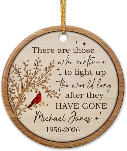 Miniatura 20 de Adorno de cerámica personalizado con texto en inglés "A Piece of My Heart is in Heaven" para Navidad 2026, adorno cardenal rojo conmemorativo