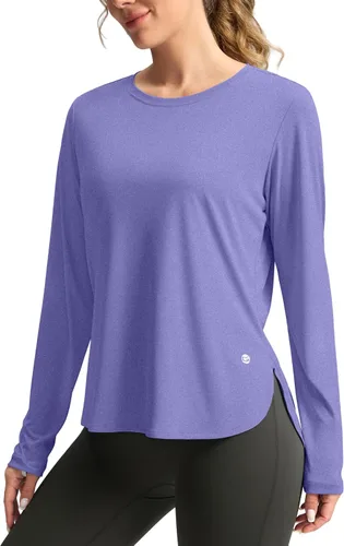Miniatura 13 de Camisetas de sol para mujer, con protección ultravioleta FPU 50+, manga larga, ligera, de secado rápido, para entrenamiento, senderismo, para mujer