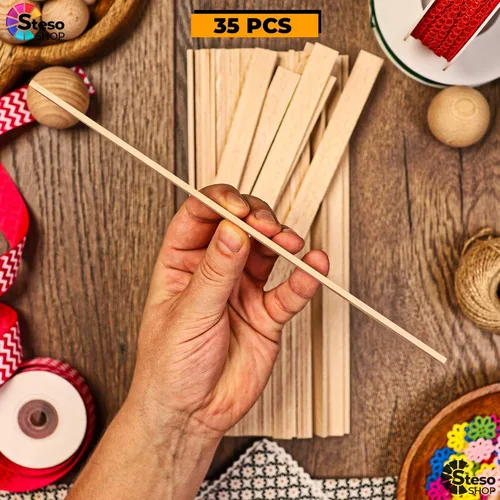 Miniatura 3 de Palitos de madera para manualidades de alta calidad – Palitos de madera dura para manualidades – Palitos de pintura de madera para manualidades