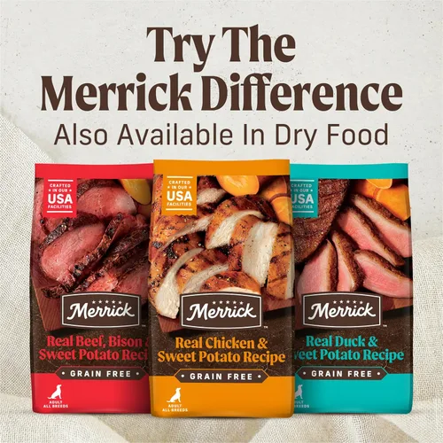 Miniatura 10 de Merrick - Comida húmeda para perros (12 unidades), Sin frijoles gruesos., Pappy's Pot - Cena para asar