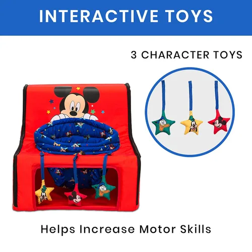 Miniatura 3 de Disney Mickey Mouse Sit N Play Asiento de actividad portátil para bebés por Delta Children - Asiento de suelo para bebés, 17.5 x 21 x 14 pulgadas