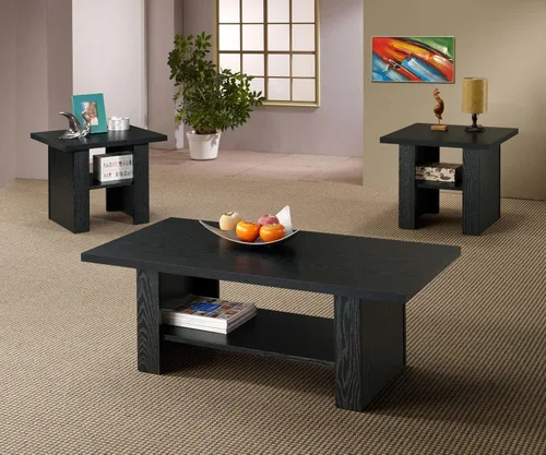 Miniatura 2 de Coaster Home Furnishings Coaster - Juego de mesa ocasional de 3 piezas, roble negro
