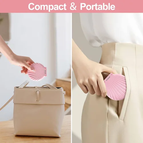 Miniatura 5 de Mini espejo compacto para viajes, portátil de 3.5 pulgadas, 2 lados, ligero e inastillable, espejo de mano plegable, regalos únicos para mujeres
