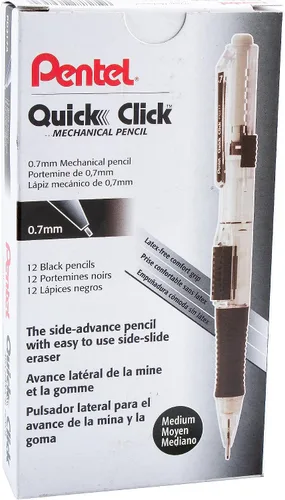 Miniatura 13 de Lápiz mecánico Pentel QUICK CLICK (0.7mm), cañón rosa, caja de 12 lápices (PD217P)
