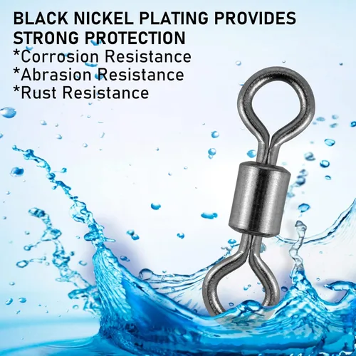 Miniatura 4 de Alwonder 100 paquetes de micro emerillones para pesca con mosca, pequeños emerillones giratorios de barril para aparejos de pesca con mosca