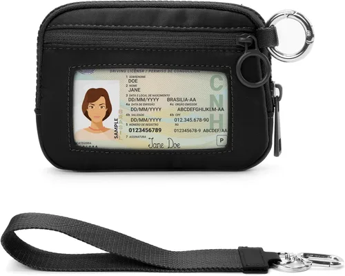 Miniatura 18 de La Cartera Iris con Cremallera y Ranura para Tarjetas con Ventana para Identificación, Monedero para Mujer con Cremallera, Llavero Mini Portátil