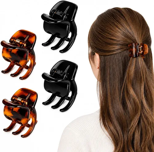 Miniatura 2 de Pinzas de garra medianas para mujer, paquete de 4 pinzas para el cabello, accesorios antideslizantes de 1.37 pulgadas para el cabello para fácil