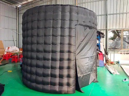 Miniatura 2 de Cabina de fotos LED inflable redonda de 10 pies de diámetro con 24 tubos de luz LED y soplador de aire inflable para cabina de fotos para bodas