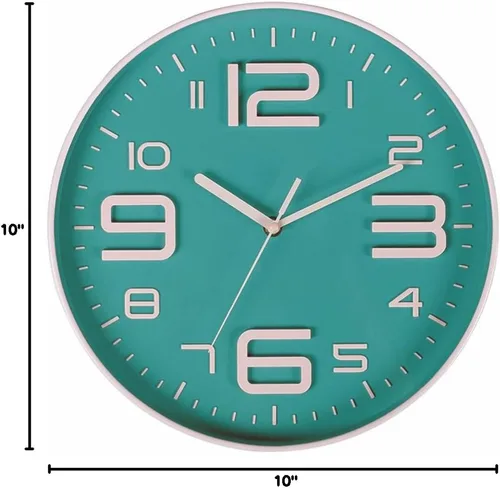Miniatura 8 de Zaoniy Reloj de pared de cuarzo silencioso sin tictac con número 3D grande, diseño moderno, movimiento de barrido silencioso, decorativo para Verde